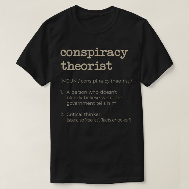 Konspirationsturistisk definition för kritiskt tän t shirt (Design framsida)