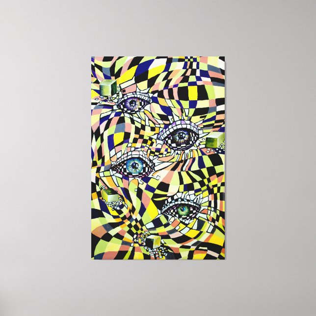 Konspirera hela Öga vattenfärgsgrafik Canvastryck (Framsida)