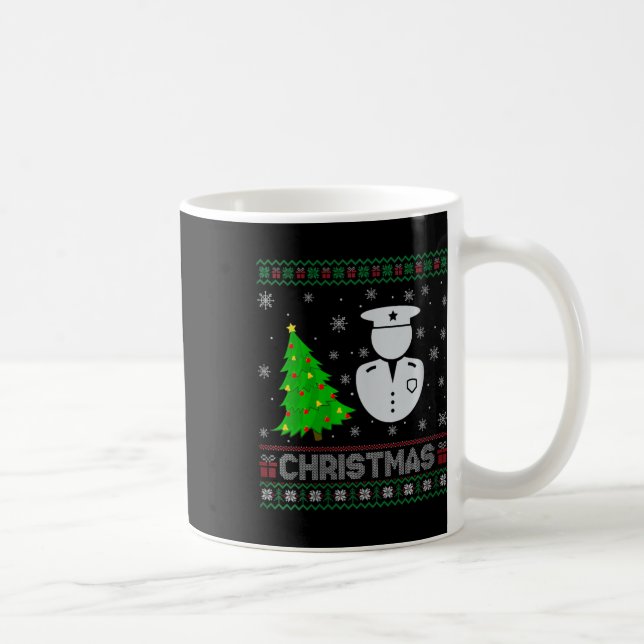 Könspoliceman Julafton Träd Lighting Ugly God jul Kaffemugg (Höger)
