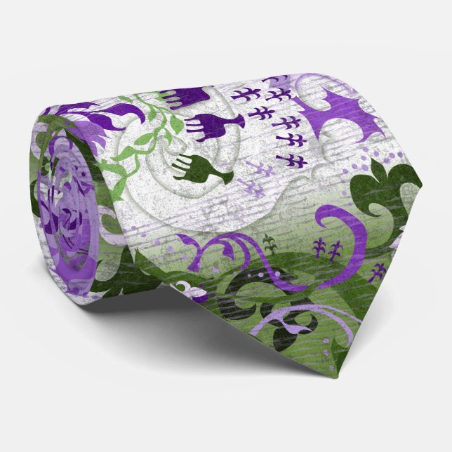 Könsqueer Drakdamask - Könsqueer Pride Flagga Slips (Rullad)