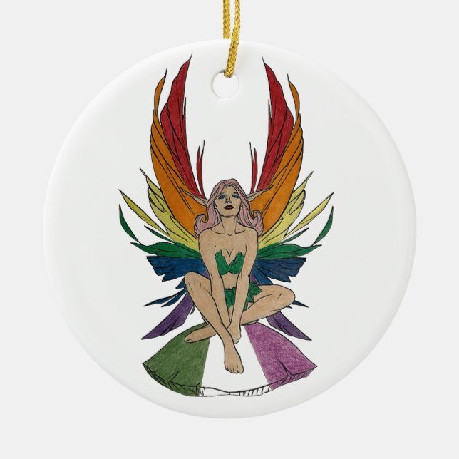 Könsqueer Faerie Julgransprydnad Keramik (Framsidan)