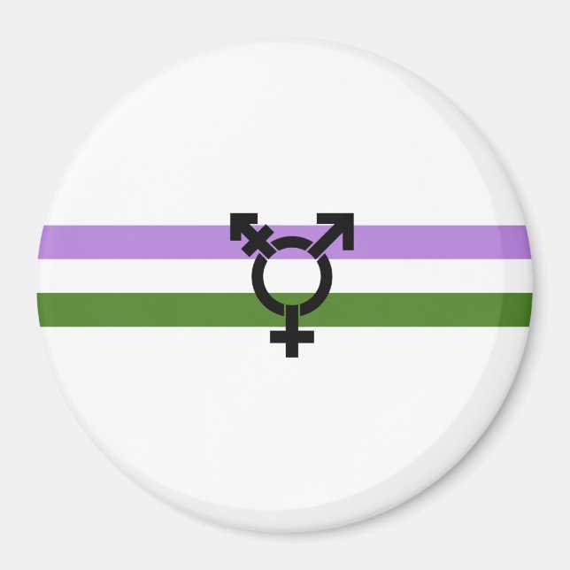 Könsqueer-prideflagga Magnet (Framsidan)