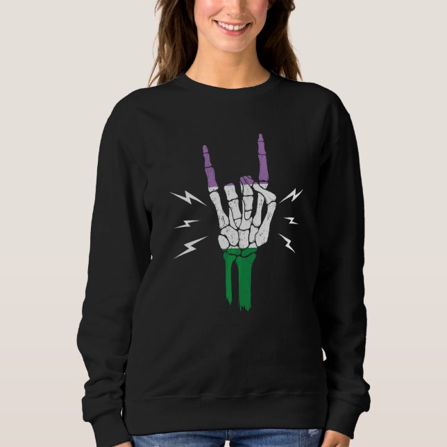 Könsqueer-prideflagga  Skelett Hand Könsqueer T Shirt (Framsida)