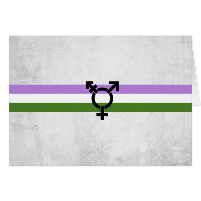Könsqueer stoltighetsflagga hälsningskort (Framsidan Horizontal)