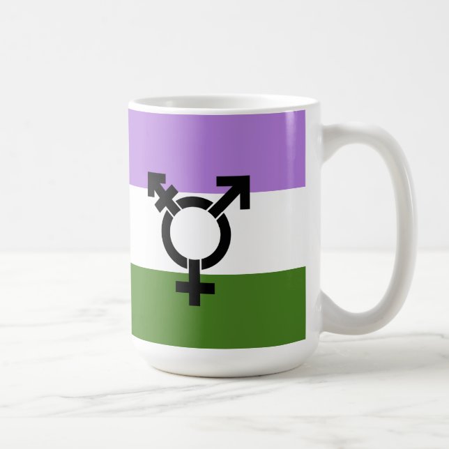Könsqueer stoltighetsflagga kaffemugg (Höger)