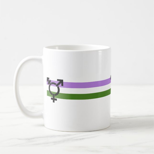 Könsqueer stoltighetsflagga kaffemugg (Vänster)