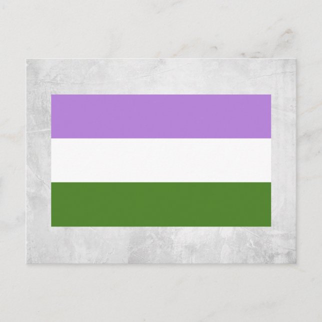 Könsqueer stoltighetsflagga vykort (Framsida)