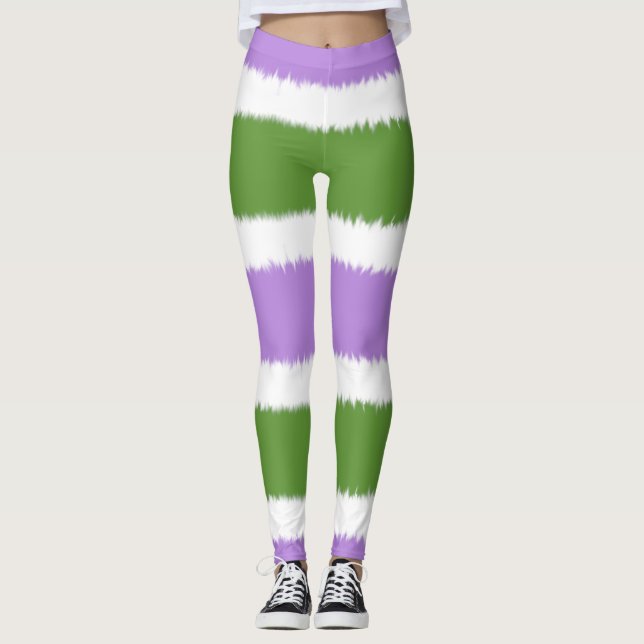 Könsqueera flagga vida rand leggings (Framsida)