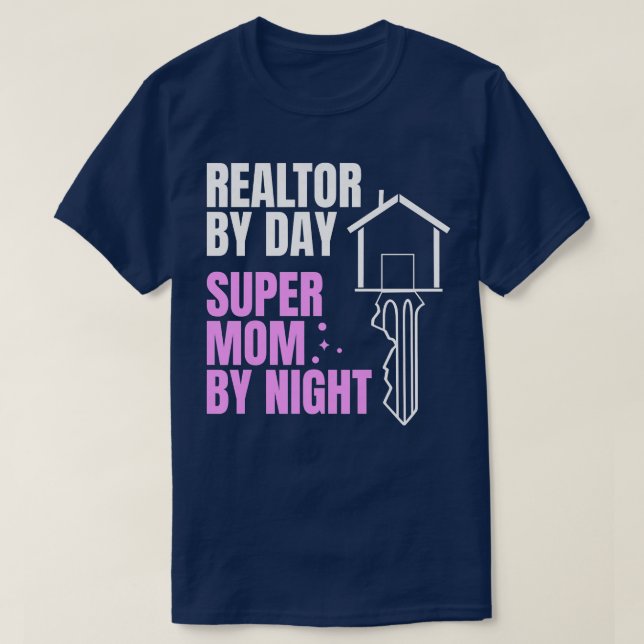 Könsrealtor per dag Toppen Mamma efter nattverksta T Shirt (Design framsida)