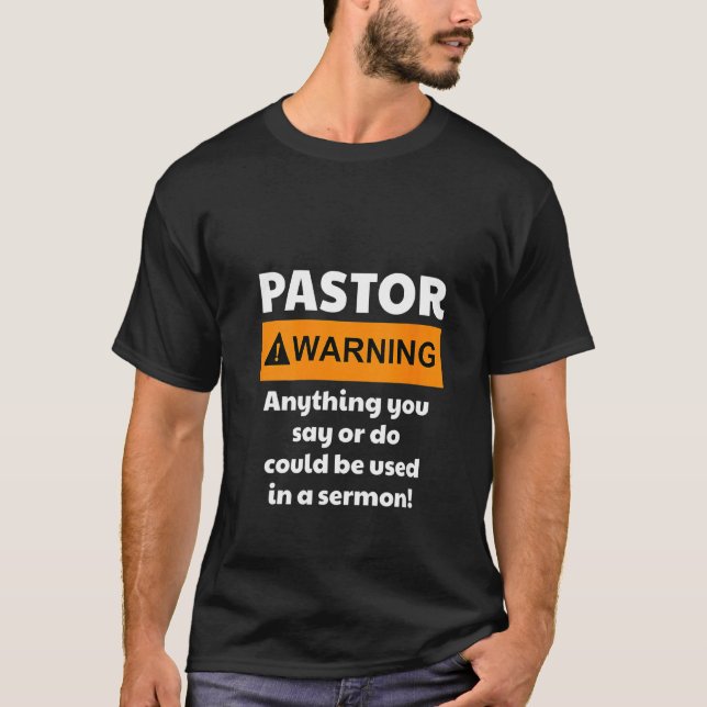 Könsrik pastor Varning jag kan sätta dig i en T Shirt (Framsida)