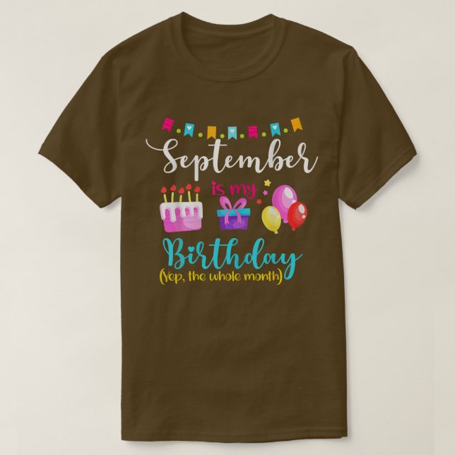 Könsseptember är min födelsedag hela månaden t shirt (Design framsida)