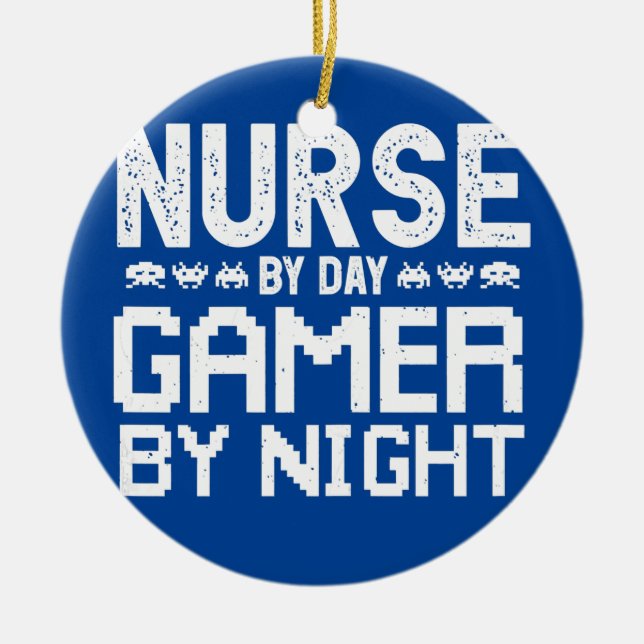 Könssjuksköterska efter dagspatter efter natt för  julgransprydnad keramik (Framsidan)