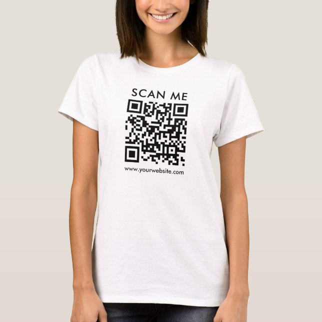 Könsskanna mig QR-kod Front & Back Print T Shirt (Framsida)