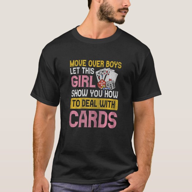 Könsspelkortshandlare för en kasinodea t shirt (Framsida)