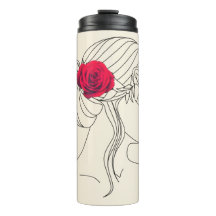 Könsstyrd linje med Röd ros på hårbotten