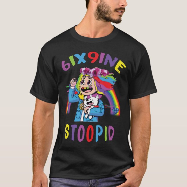 konst 6ix9ine-Cartoon T Shirt (Framsida)