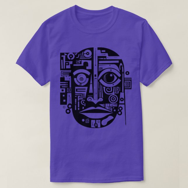 Konst Abstrakt Ansikte T Shirt (Design framsida)