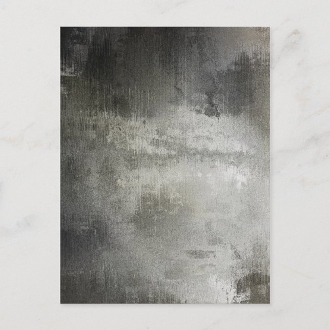 konst abstrakt grunge svart och vit textur vykort (Framsida)