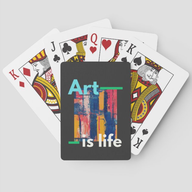 Konst är livstid - fet Abstrakt Färgstreck design Casinokort (Baksidan)