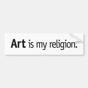 Konst är min religion. bildekal