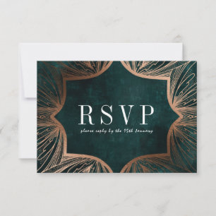 Konst Art Nouveau falskt guld Bröllop RSVP-kort, OSA Kort