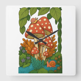 Konst av botanisk natur fyrkantig klocka