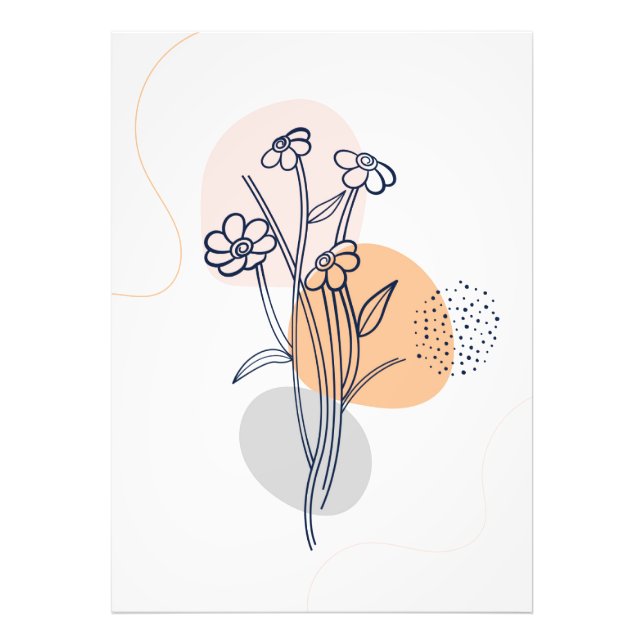 Konst av botaniska blomsterlinor fototryck (Framsidan)