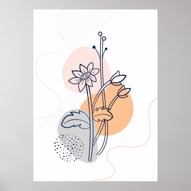 Konst av botaniska blomsterlinor poster (Framsidan)