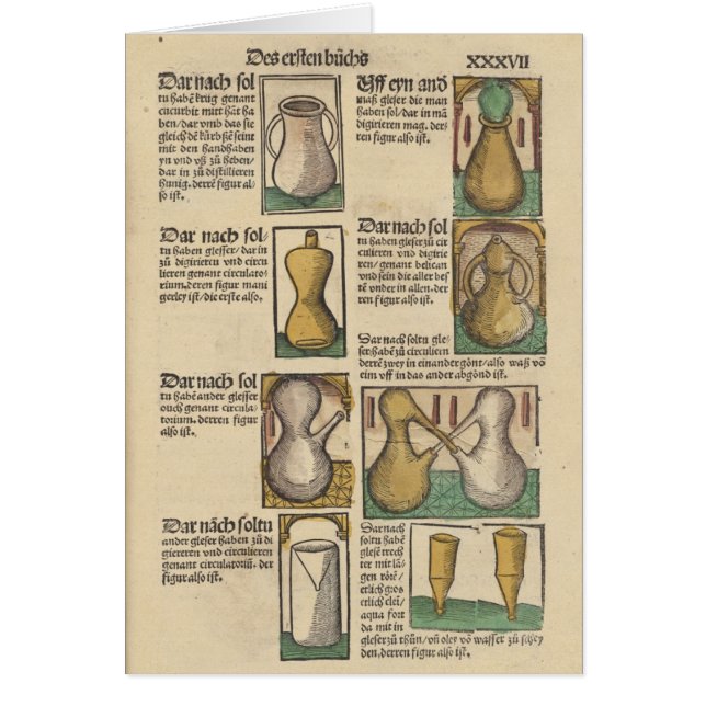 Konst av Distillation Alchemy Cards Hälsningskort (Framsidan)