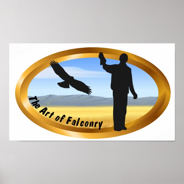 Konst av Falconry - Oval Poster (Framsidan)