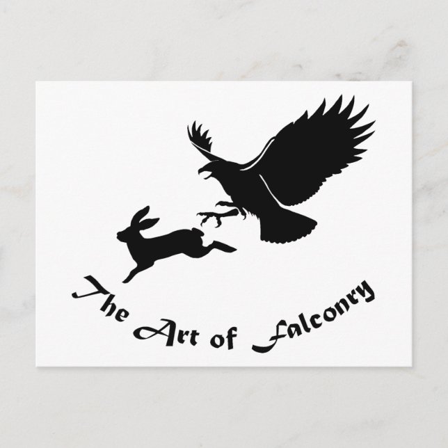 Konst av Falconry - Red Svan Hawk Vykort (Framsida)