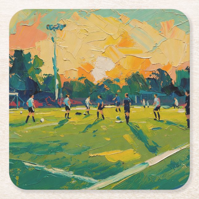 Konst av fotboll (#2) underlägg papper kvadrat (Framsidan)