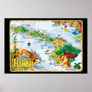Konst av Hawaiianska ön Poster - Alla ön