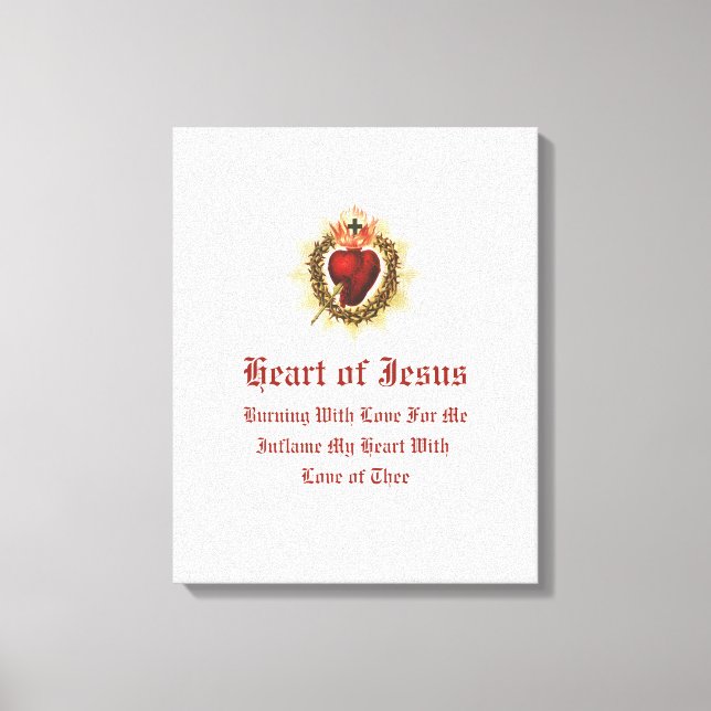 Konst av Jesu heliga hjärta på canvas  (Framsida)