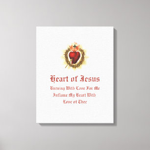 Konst av Jesu heliga hjärta på canvas 