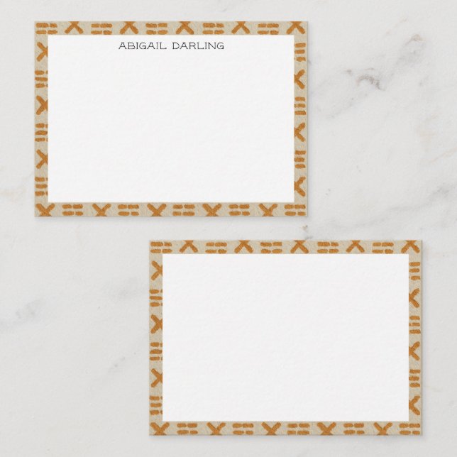 Konst av kustnära textilpapper anteckningskort (Fram/baksida)