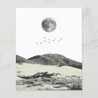 Konst av måne och bergsmuren flygblad