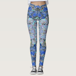 Konst av rostat glas, abstrakt blues lavender leggings