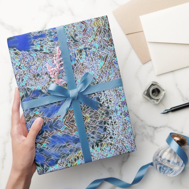 Konst av rostat glas, abstrakt blues lavender presentpapper (Gifting)