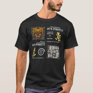 Konst av stammask med antika symboler - etnisk t shirt