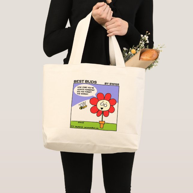 Konst av Tecknaden Big Red Flower Jumbo Tygkasse (Framsida (produkt))