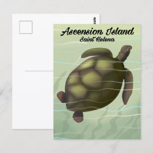 Konst av Turtle Panel Wall of Ascension Island Sea Vykort