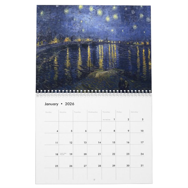 Konst av Van Gogh Kalender (Jan 2026)