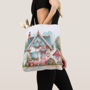 Konst av vetemisk pastel Fairy Tale Cottage Tygkasse