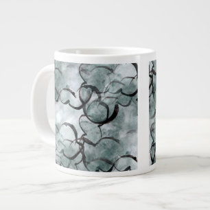 konst avant-garde-grått, svarthandsfärg jumbo mugg