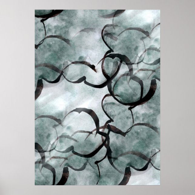 konst avant-garde-grått, svarthandsfärg poster (Framsidan)