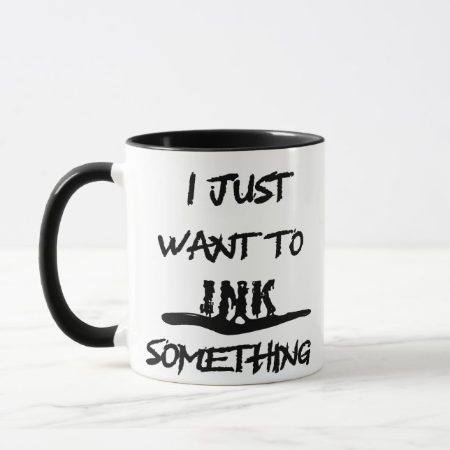 Konst Bläck Teckning Typografi Kaffe Mugg (Vänster)
