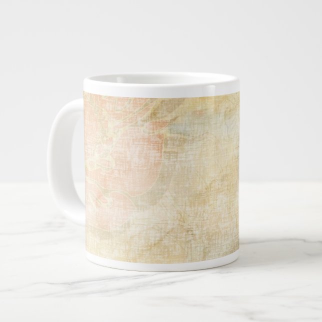 konst blommigt grunge mönster jumbo mugg (Framsida vänster)