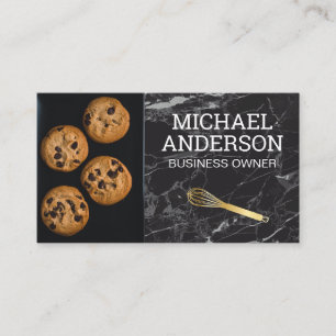 Konst Chef Cookies Whisk Black Marble Visitkort