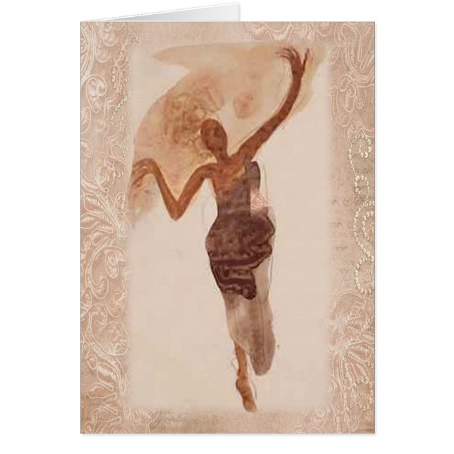 Konst~ dansare c1906 hälsningskort (Framsidan)